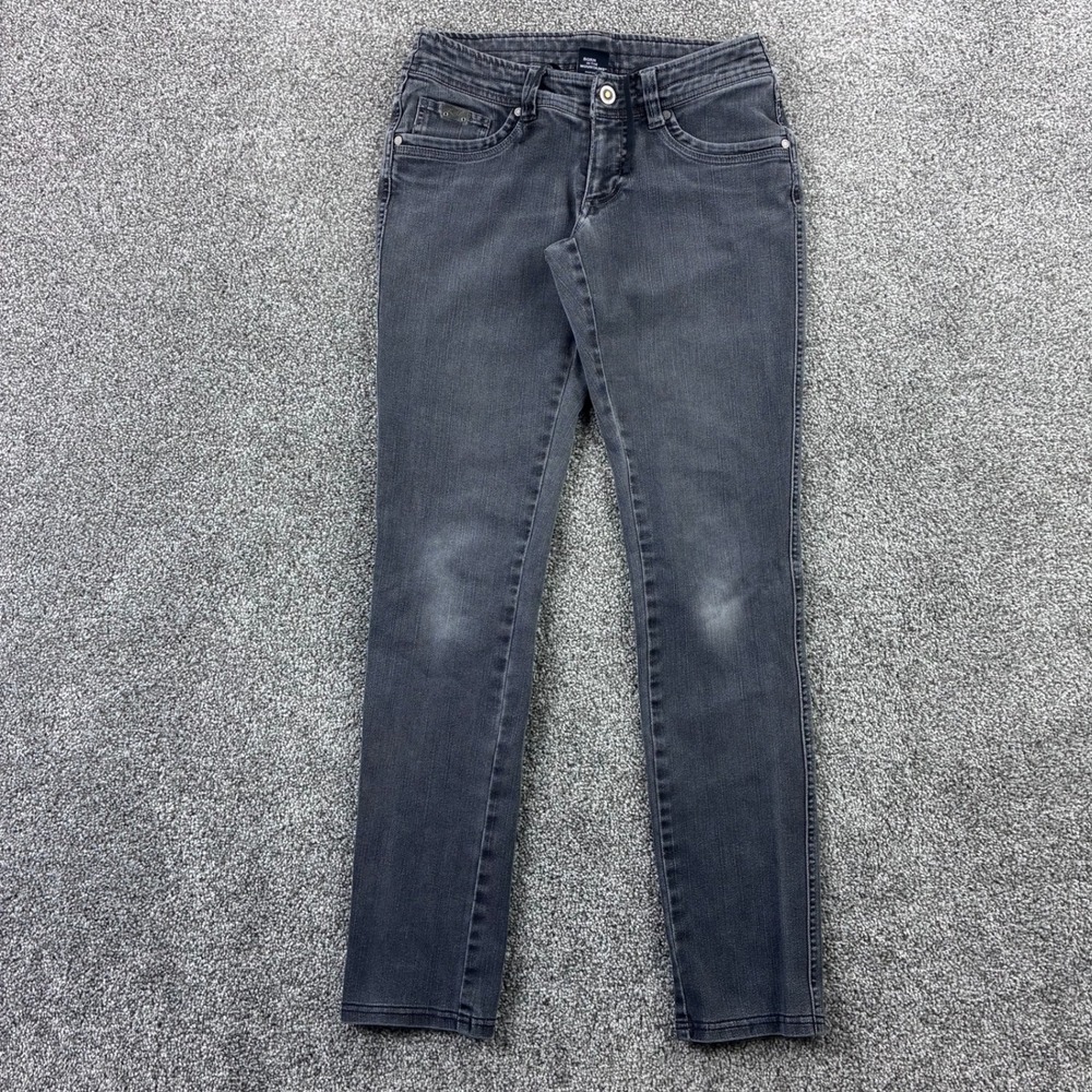 Kuhl Legendary Pants Women's 2 Gray Denim Jeans Slim Fit Stretch Hiking